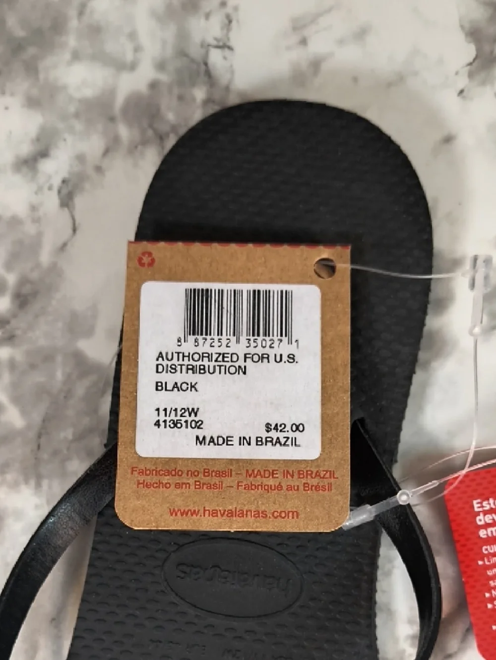 Havaianas Women’s Slim Flip Flops - Black NWT Size 11/12 - Picture 6 of 6